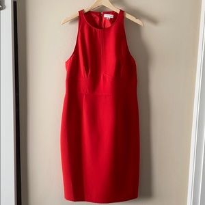Calvin Klein Red High Neck Pencil Dress
